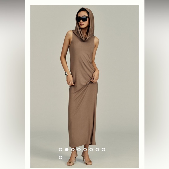 Anthropologie Flat White Sleeveless Slim Maxi Dress - Picture 2 of 6